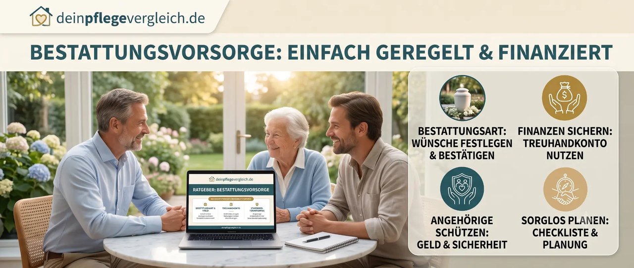 Seniorin bespricht Bestattungsvorsorgevertrag mit Beraterin