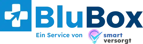 BluBox Logo - Pflegebox Anbieter mit 4.8 Sternen