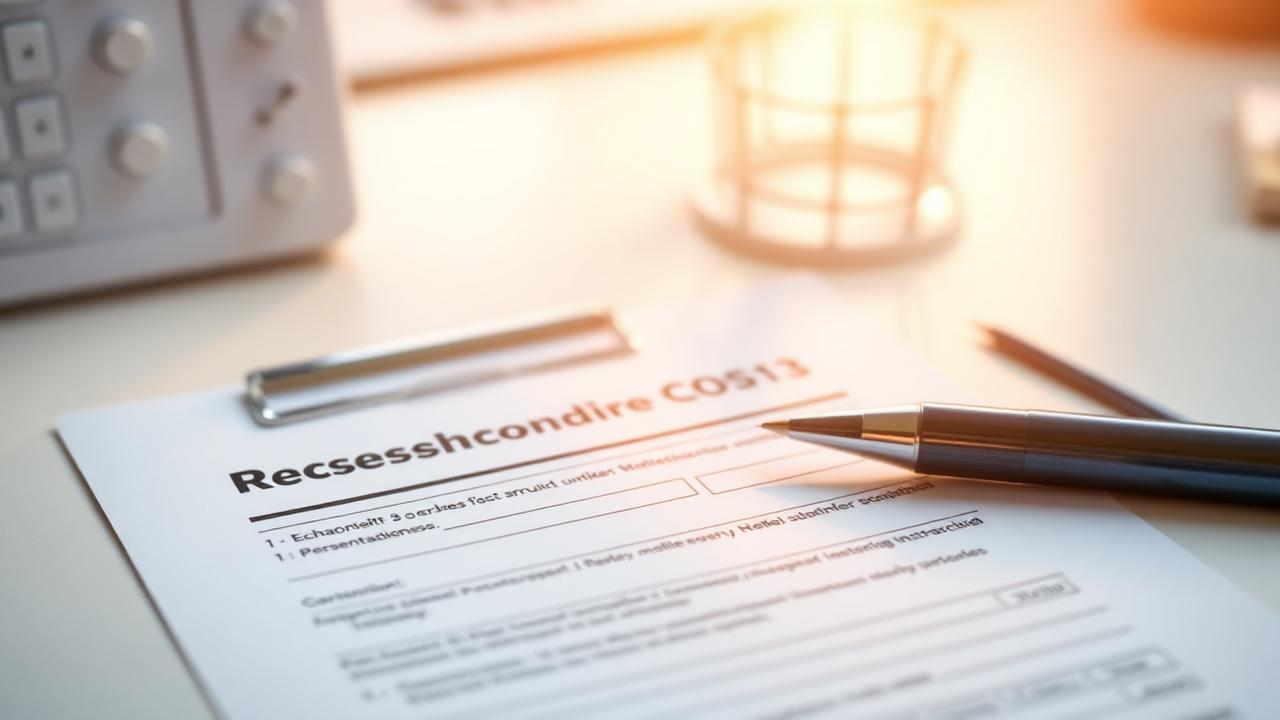 Formular zur Kostenübernahme der Pflegekasse mit Stift