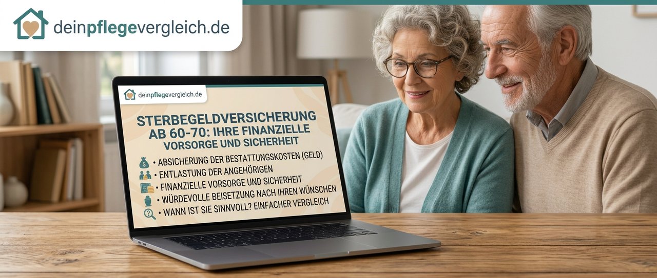Seniorenpaar prüft Bedingungen einer Sterbegeldversicherung im hohen Alter Seniorenpaar prüft Bedingungen einer Sterbegeldversicherung im hohen Alter